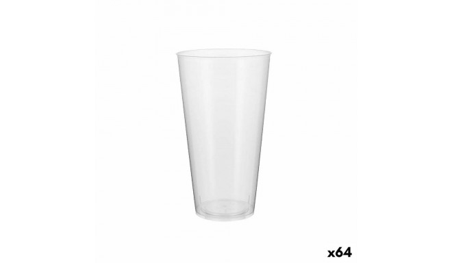 Set of reusable glasses Algon Plastic Transparent 4 Pieces 450 ml (64 Units)