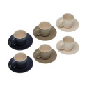 Set of 6 teacups with plates Versa Tashi Stoneware
