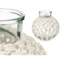 Vase White Cloth Glass 25 x 26,5 x 25 cm (4 Units) Macrame Vase White Cloth Glass 25 x 26,5 x 25 cm (4 Units) Macrame