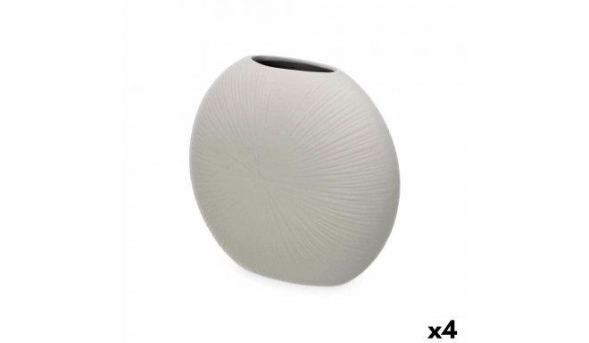 Vase Gift Decor 29/29-CZ 29/29-CZ Grey Ceramic Circular 29 x 26 x 11 cm (4 Units)