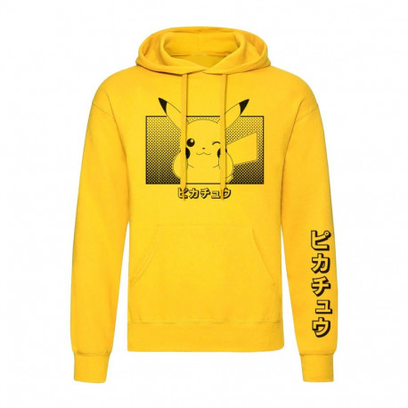 Unisex Hoodie Pokémon Pikachu Katakana Yellow - XXL