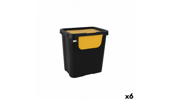 Recycling Waste Bin Tontarelli Moda double Yellow (6 Units) 24 L