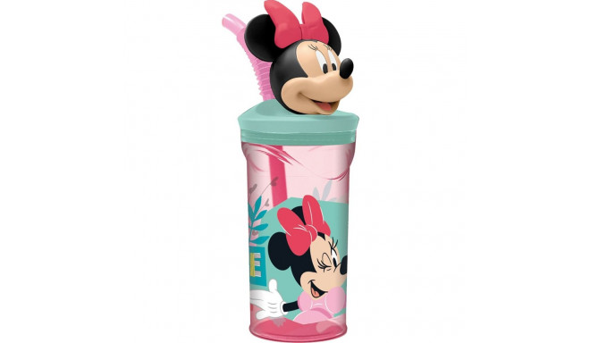 Glāzi ar Salmiņu Minnie Mouse CZ11337 Rozā 360 ml 3D