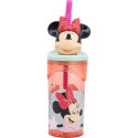 Glāzi ar Salmiņu Minnie Mouse CZ11337 Rozā 360 ml 3D