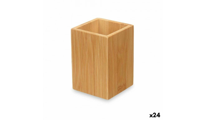 Toothbrush Holder Natural Bamboo Plastic 6,8 x 9,7 x 6,8 cm (24 Units)