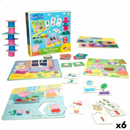 Hariv mäng kolm ühes Peppa Pig Edu Games Collection 24,5 x 0,2 x 24,5 cm (6 Ühikut) 10-in-1