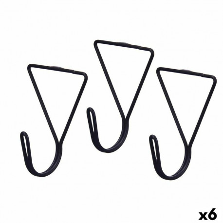 Hangers Gift Decor HA23JHJYX0006B HA23JHJYX0006B Black Metal Triangular Set 3 Pieces (6 Units)