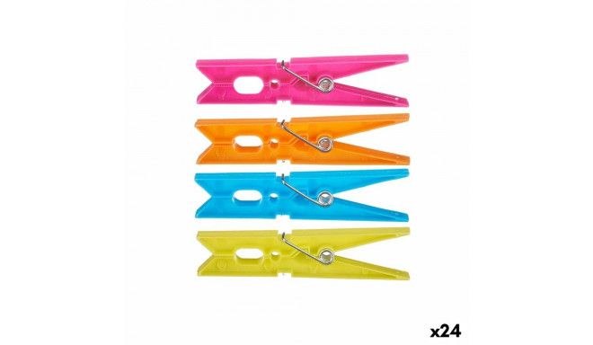 Clothes Pegs Multicolour Plastic 24 Pieces Set (24 Units)