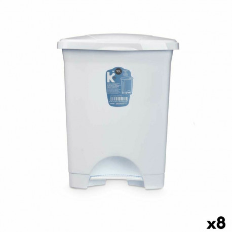 Pedal bin 6214-W 6214-W White Plastic 10 L (8 Units)