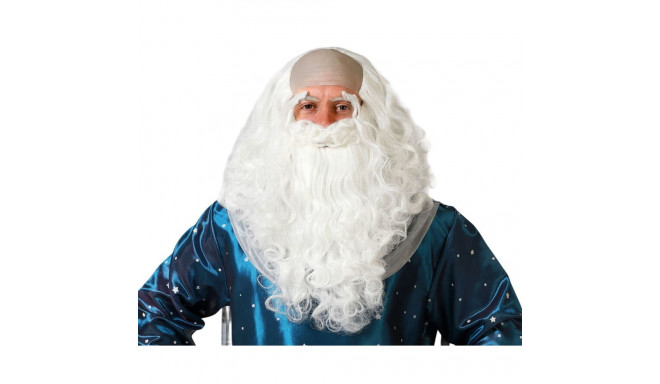 Wig with beard Wizard White