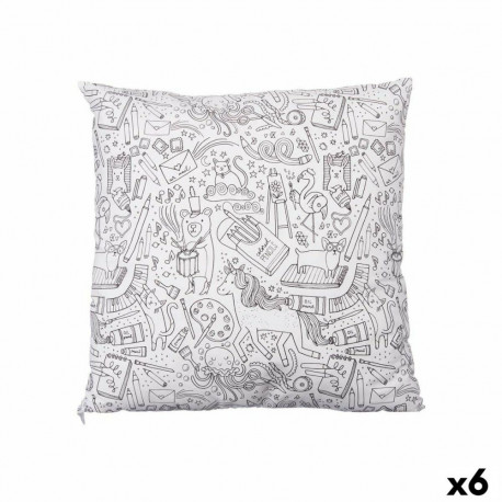 Cushion Pincello PILLOW PILLOW White Black 43 x 13 x 43 cm For painting (6 Units)