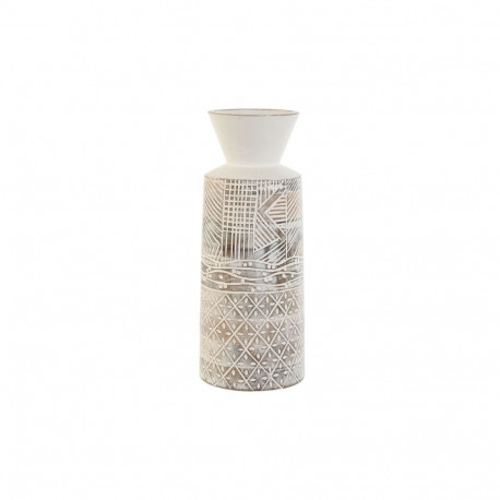 Vase Home ESPRIT White Natural Mango wood Colonial 15 x 15 x 22,5 cm
