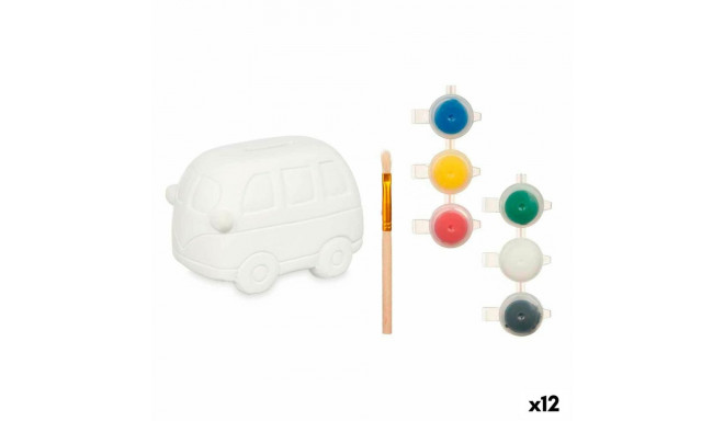 Paint Your Own Money Box White 12,4 x 8,6 x 9,9 cm Van (12 Units)