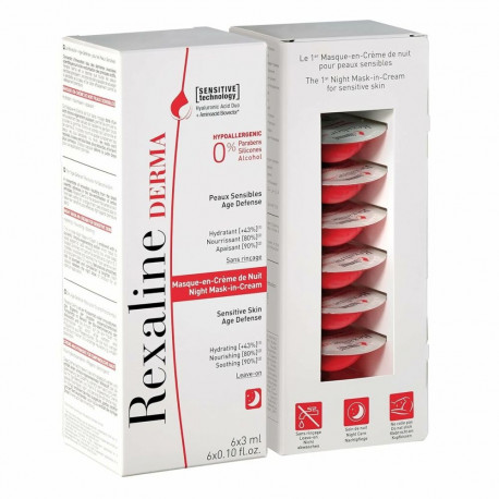 Niisutav öömask Rexaline Derma 3 ml x 6 Tundlik nahk