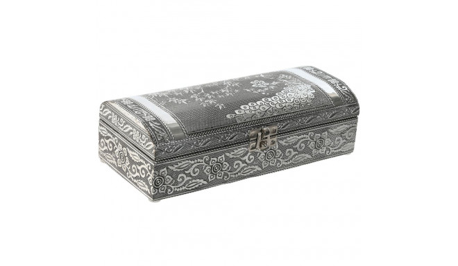 Jewelry box Home ESPRIT Green Silver Wood Aluminium 22,5 x 10 x 6,5 cm