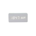 Electronic desk clock with weather station, white NSD-5020