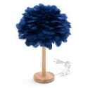 Table lamp bedside feather Art Deco blue CBDPH