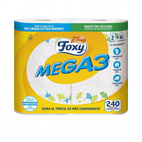 Foxy majapidamispaber Mega3 kolmekordne kestus 2 rulli
