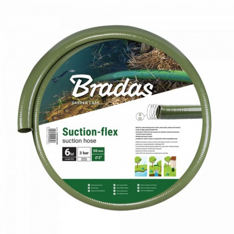 SUCTION-FLEX, suction and pressure hose 50 mm, 6m, GREEN