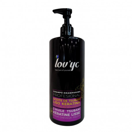 LOVYC ACEITE DE TSUBAKI LISO KERATINA CHAMPU ANTI-ESCRESPAMIENTO 750ML