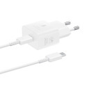 Samsung EP-T2510XWEGEU 25W SFC GaN nástěnná nabíječka s USB-C kabelem – bílá