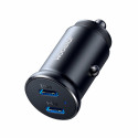 Joyroom JR-CCN06 30W 2x USB-C mini nabíječka do auta kovová - černá