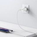 Baseus Si USB-C 25W 3A rychlá nabíječka s USB-C / USB-C 1m kabelem - bílá