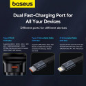 Baseus Enjoyment USB-C nabíječka do auta s USB-C / Lightning 60W kabelem - černá