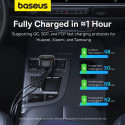 Baseus Enjoyment USB-C nabíječka do auta s USB-C / Lightning 60W kabelem - černá