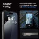 Spigen tempered glass screen protector Glas.tR Ez Fit FC iPhone 15 Pro Max, black 2pcs