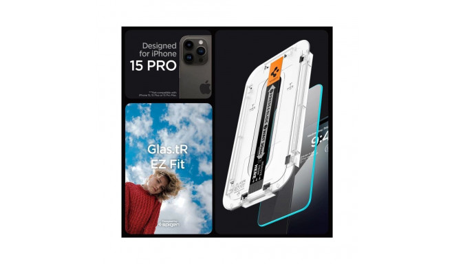 Spigen Glas.tR EZ Fit tempered glass for iPhone 15 Pro - 2 pcs.