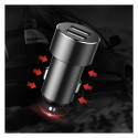 Baseus car charger hub 2x USB 3.1A 17W + 2x cigarette lighter socket 80W, black