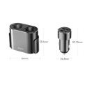 Baseus car charger hub 2x USB 3.1A 17W + 2x cigarette lighter socket 80W, black