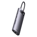 Baseus StarJoy HUB 8portový USB-C - 3x USB-A / 1x HDMI / 1x RJ45 / 1x SD/TF / 1x USB-C PD šedý