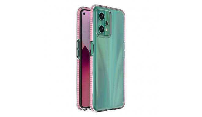 Spring Case for Realme 9 Pro silicone cover with frame light pink