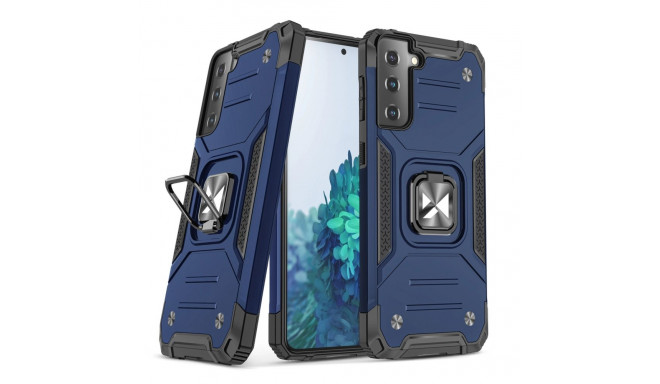 Wozinsky Ring Armor tough hybrid case cover + magnetic holder for Samsung Galaxy S22 blue