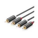 Ugreen cable stereo audio video 2 RCA 2x Cinch 5m gray (10520)