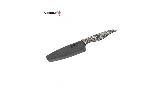 Samura Inca Кухонный нож Nakiri 165mm черным циркония керамическим лезвием / ABS TPR ручкой