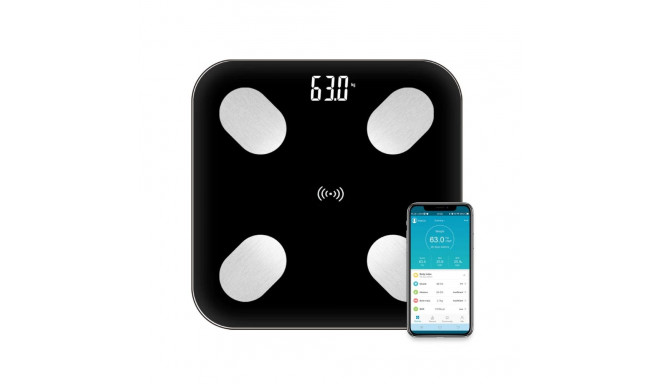 CP B2 Glass Bluetooth Smart Body Scale with Progress Synchronization App for Android/iOS (0.1-180kg)