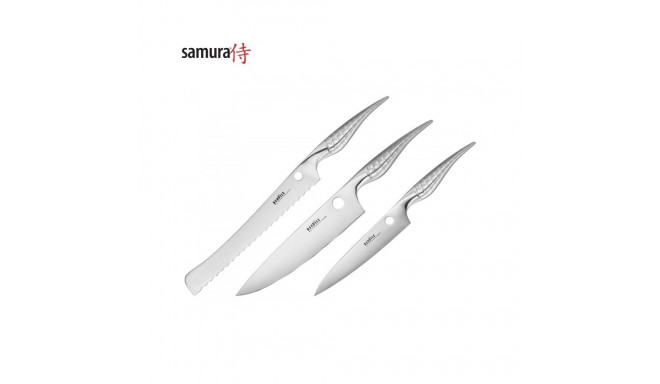 Samura REPTILE Комплект ножей Paring 82mm / Utility 168mm / Chef's 200mm из AUS 10 Японской стали 60