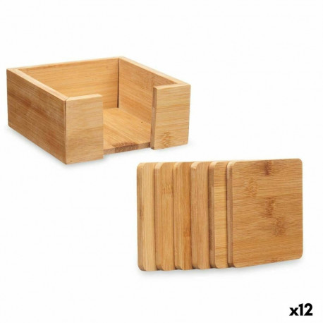 Coasters Kinvara KT235115SQ KT235115SQ Natural Bamboo Squares 12 x 6 x 12 cm 12 x 5,5 x 12 cm 7 Piec