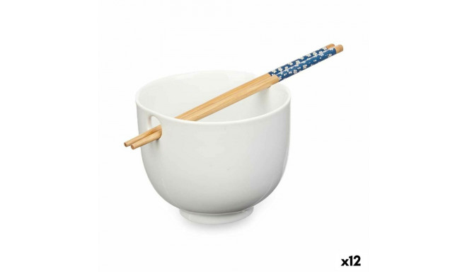 Bowl White Bamboo 24 x 10,7 x 13,3 cm Toothpicks asiatico/oriental (12 Units)