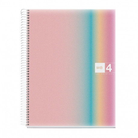 Kaustik A4 120l joon spiraal 4-ne augustus, 4-värvi register AURORA WEST BAY Miquelrius