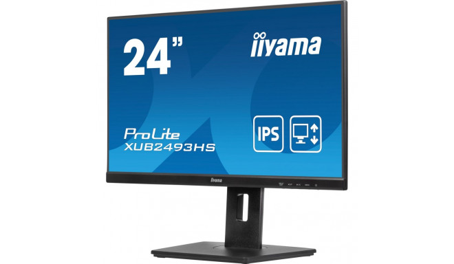 "61cm/24"" (1920x1080) iiyama ProLite XUB2493HS-B6 16:9 FHD IPS 0.5ms 100Hz HDMI DP Pivot"