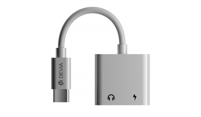 Devia adapter EC609 USB-C - USB-C (port) + USB-C (port) white