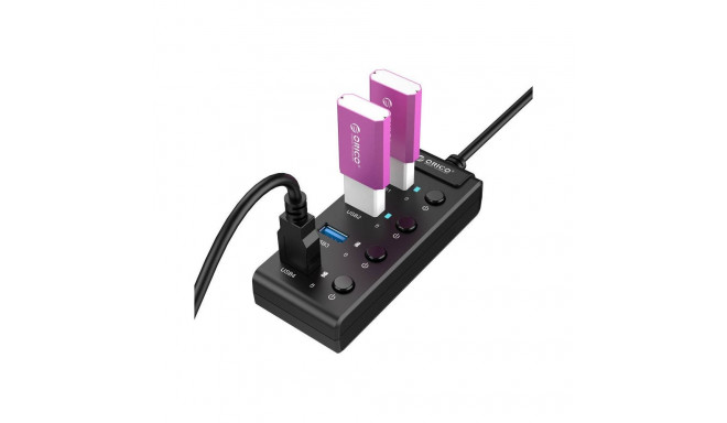 Orico  USB 3.0. Hub with switches, 4x USB (black)