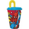 Cup with Straw Spider-Man Arachnid Grid 430 ml