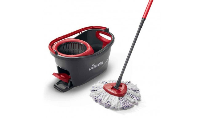 Mop with Bucket Vileda 167751 Must Punane Mikrofiiber Plastmass