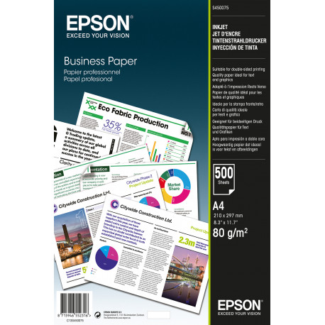 Popierius EPSON Business Paper A4, 80 g/m², 500 lapų, baltas
