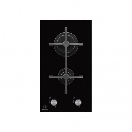The Electrolux EGC3322NVK is a 30 cm "Domino" gas-on-glass hob, designed for compac
